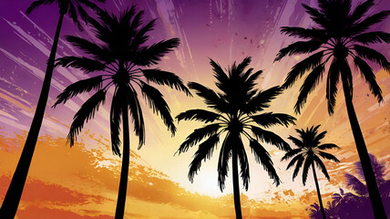 palm trees at sunset