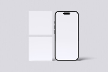 white screen social media post with grey background color for mockup template