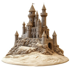 Abstract style sandcastle representation, isolate on white background cutout png