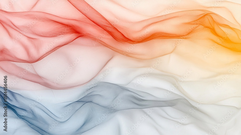 Poster Abstract Colorful Fabric Texture with Gradient and Draped Mesh