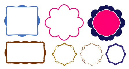 Fototapeta premium colorful border illustration, linear frame clipart, abstract doodle frame, vibrant frame vector, geometric line sketch, bright frame illustration, playful border frame, hand-drawn line artwork, minima