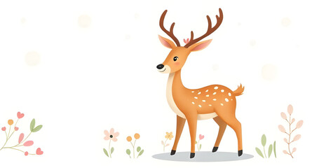 Deer cartoon, Cute deer illustration, Baby deer cartoon, Funny deer character, Forest deer cartoon, Cartoon reindeer, Bambi-style deer, Smiling deer cartoon, Happy deer drawing, Adorable deer vector, 