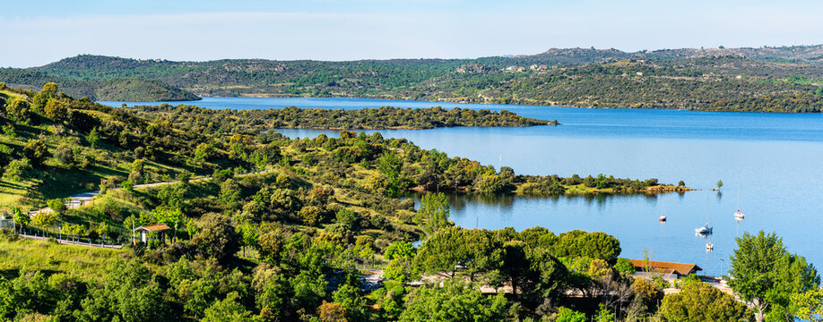 Atazar reservoir between the Guadarrama mountains, the largest in Madrid.