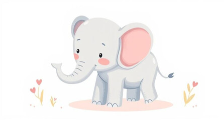 Elephant in jungle cartoon