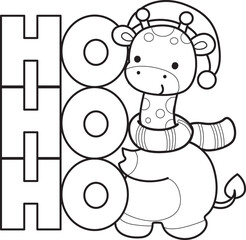 Outline of Cute giraffe animals with various activities.
Lineart of Funny sticker of Giraffe animal kids.