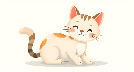 Happy cat character