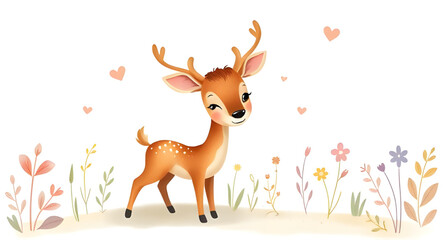  Cute deer cartoon