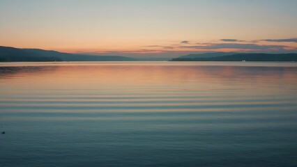 Fototapeta premium Serene Lake Sunset Landscape