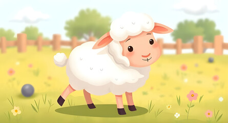 Animated sheep cartoon