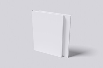 White Front and Back View of Vertical Book With Grey Background Color For Mockup Template
