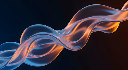 Abstract flowing ribbon design with gradient colors for backgrounds and visual concepts