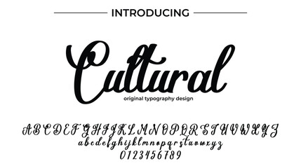 Cultural Font Stylish brush painted an uppercase vector letters, alphabet, typeface