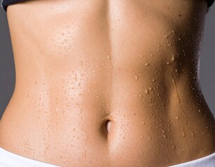 Water drops at the stomach