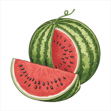 watermelon slice green red fruit clip art preview