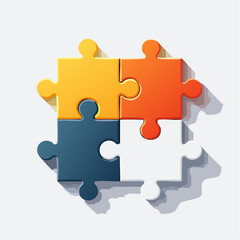 Obraz premium Puzzle Pieces Interlock: A visually striking, fully interlocked puzzle, symbolizing cohesion, connection, and a complete solution.