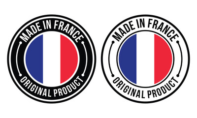 Made in France. Fabriqu? en France design vector template
