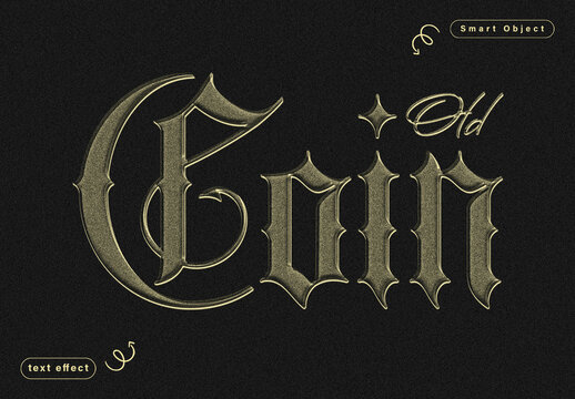 Vintage Metallic Inspired Text Effect Design Template