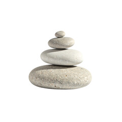 Serene stacked stones peaceful zen garden rocks on transparent background calm