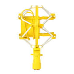 Music and sound - Side view yellow microphone mic shock mount