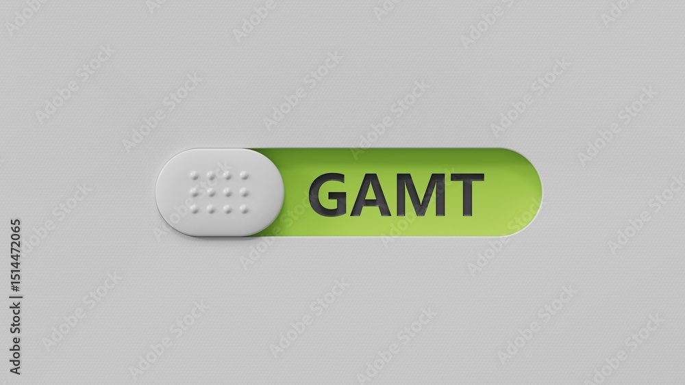 Poster slide switch with the word gamt. care concept.close up of slide switch,business concept.3d rendering