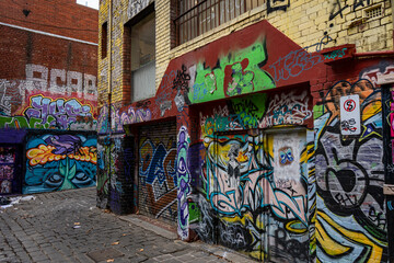 graffiti streets, Melbourne streets, city streets. graffiti in downtown, urban life
