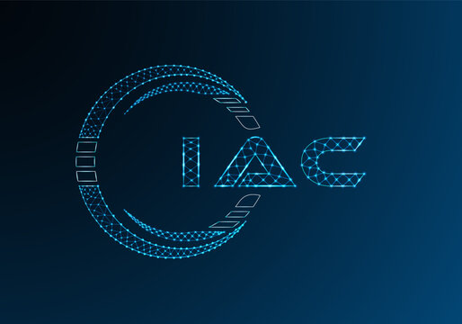 IAC low poly letter logo vector design. IAC lower poly logo design. Low poly logo.