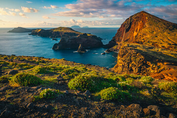 Famous hiking place on the Sao Lourenco peninsula at sunrise