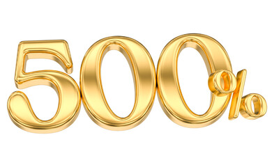 Gold Percent 500 Number 3D