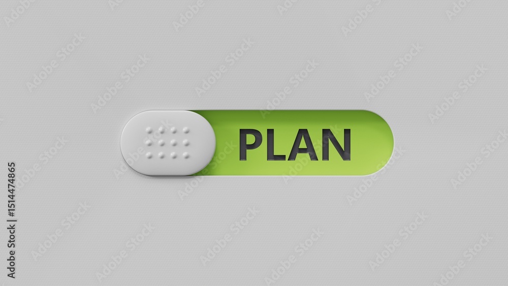 Poster plan. slide switch spelling.flat lay view from above on slide switch buttons.it technology concept.3