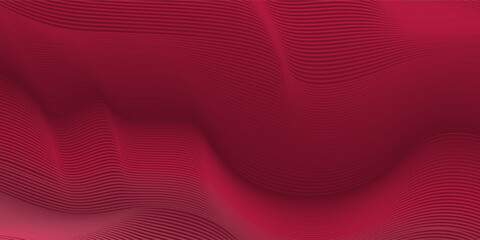 Abstract wave curve background in red color. Stock vector 3D modern background for your design.