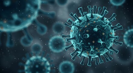 Bright blue fractal DNA and bacteria glow in a star patterned explosion of light, creating a fantastic energy art decoration