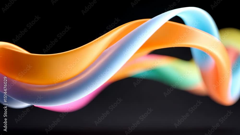 Poster colorful wave of light is shown in the image. the colors are bright and vibrant, creating a sense of