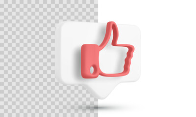Obraz premium Thumbs Up Icon Inside Speech Bubble Rendered In Realistic 3D Style, Representing Like, Approval, Or Positive Feedback. Clean Vector Illustration For Social Media Or Interaction Concepts.