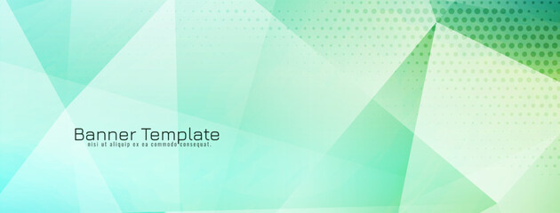 Abstract soft green polygonal geometric banner