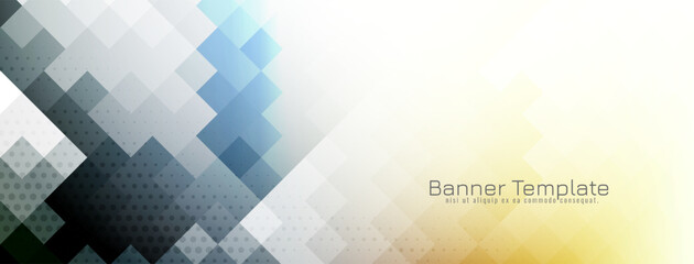 Abstract mosaic pattern geometric banner design