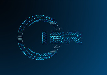 IBR low poly letter logo vector design. IBR lower poly logo design. Low poly logo.