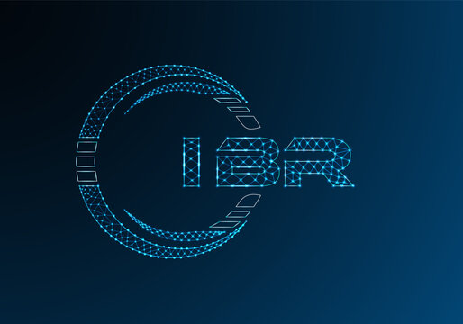 IBR low poly letter logo vector design. IBR lower poly logo design. Low poly logo.