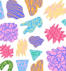 Abstract doodle shapes pattern illustration background