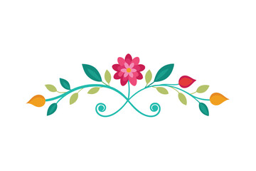 Artistic border bloom with floral accents vector art illustration