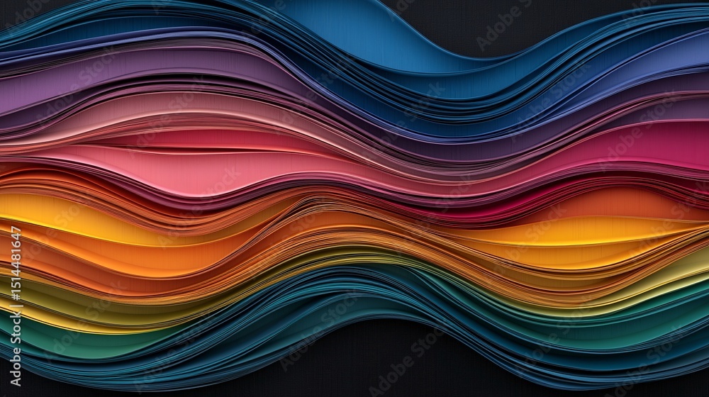 Poster abstract colorful wave layers pattern background