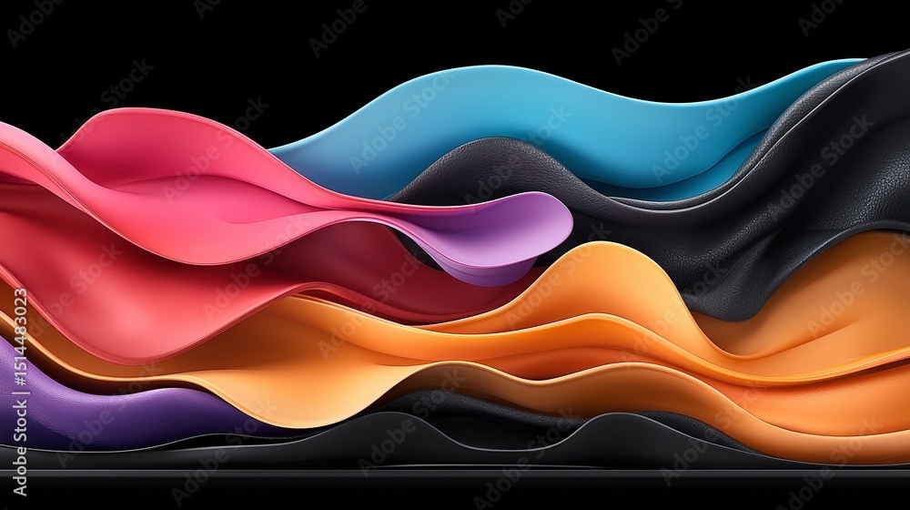 Poster abstract colorful waves dynamic shapes background