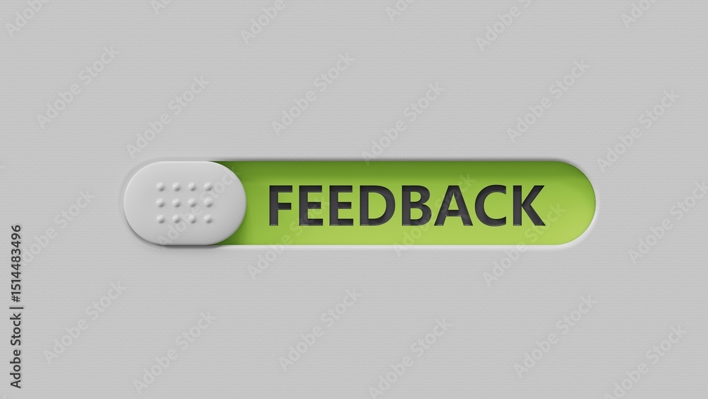 Poster word feedback made with slide switch.business concept.close up of slide switch,business concept.3d r