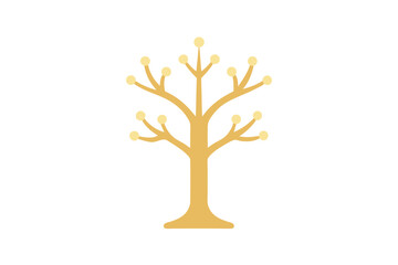Ivory grove jewelry tree elegant vector art illustration