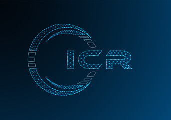 ICR low poly letter logo vector design. ICR lower poly logo design. Low poly logo.