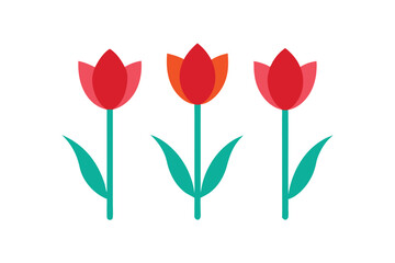 Modern abstract tulip trio stylish vector art illustration