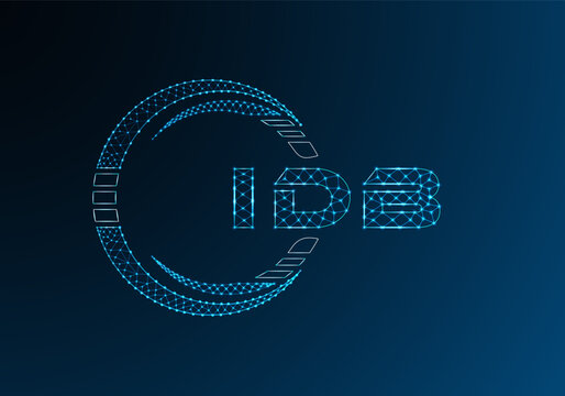IDB low poly letter logo vector design. IDB lower poly logo design. Low poly logo.
