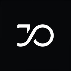 Modern JO letter logo with clean flat design, ideal for professional branding, business identity, or startups seeking a bold, minimal, and timeless appearance.