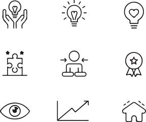 Minimal Business and Motivation Icons for Productivity and Success