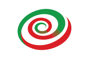 Red green spiral band creative floral vector art illustration