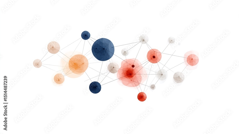 Poster abstract network visualization with pastel clusters